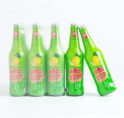 中原紅波蕊口樂(lè)菠蘿味碳酸飲料汽水（瓶裝）
