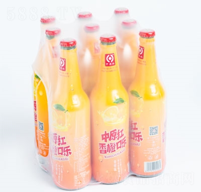 中原紅香橙口樂(lè)碳酸飲料香橙味汽水500ml