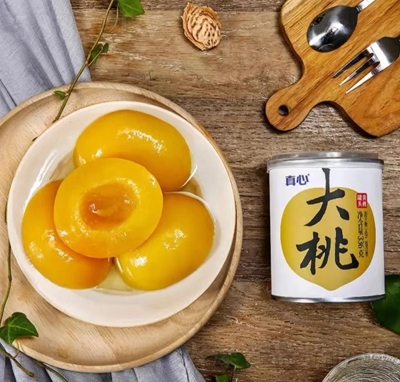 大連真心罐頭黃桃罐頭水果罐頭336克